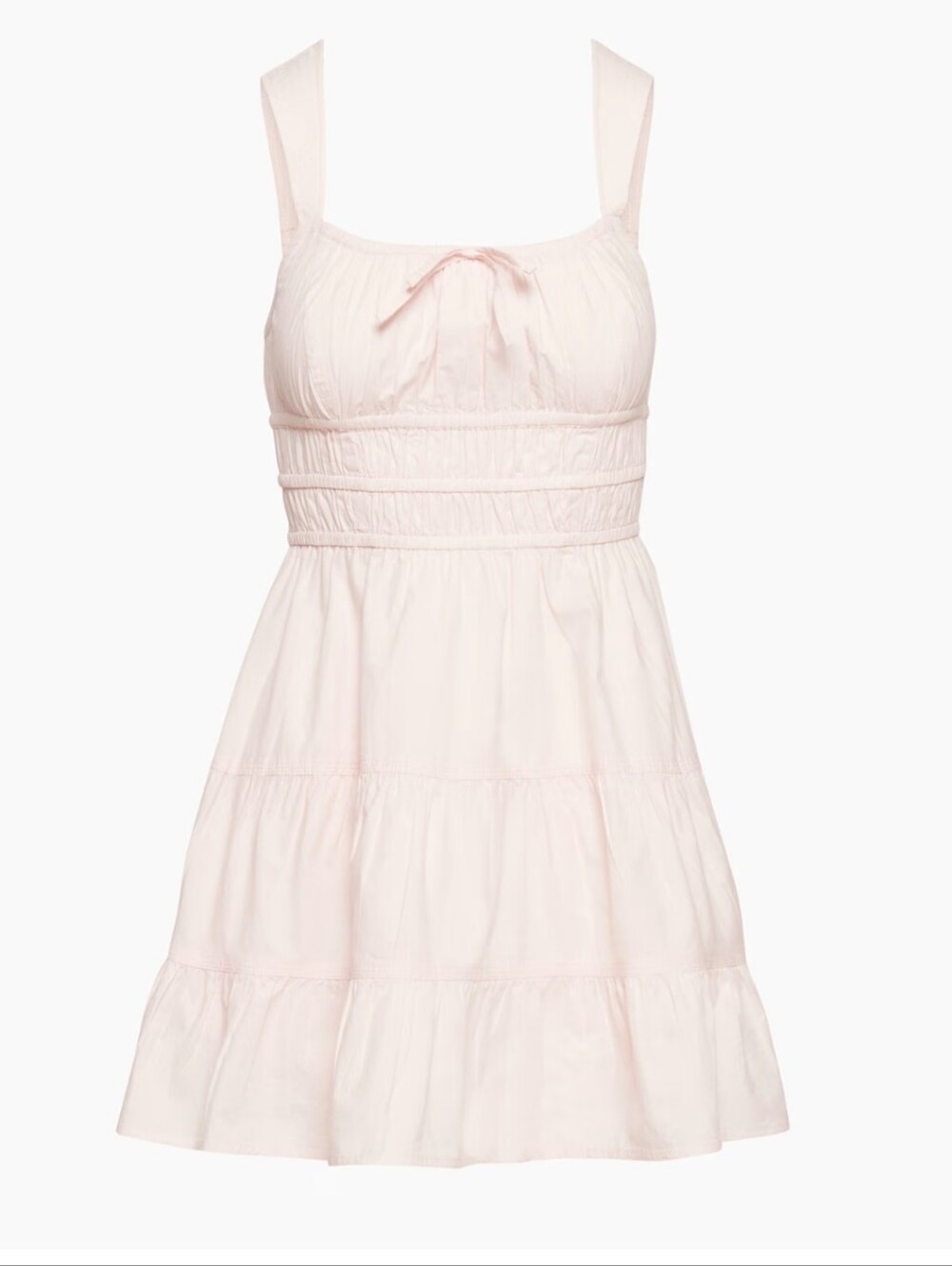 Aritzia Sunday Best Martine Poplin Pale Pink Tiered Sundress Size Med Feminine